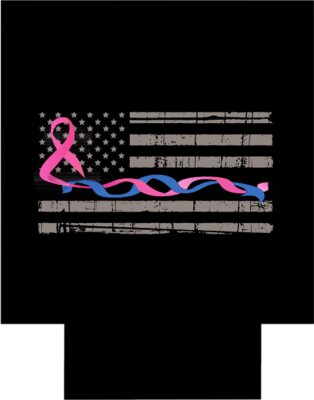 OSCO BluePink Ribbon Flag Koozie