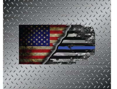 Lens Cloth USA Blue Line Flag Metal Background