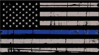 Blue Line Flag Distressed Black Background