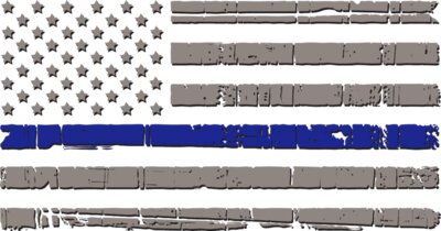 Blue Line Flag Distressed Left Chest